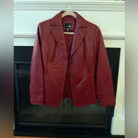 Red Leather Blazer - Picture 1 of 2